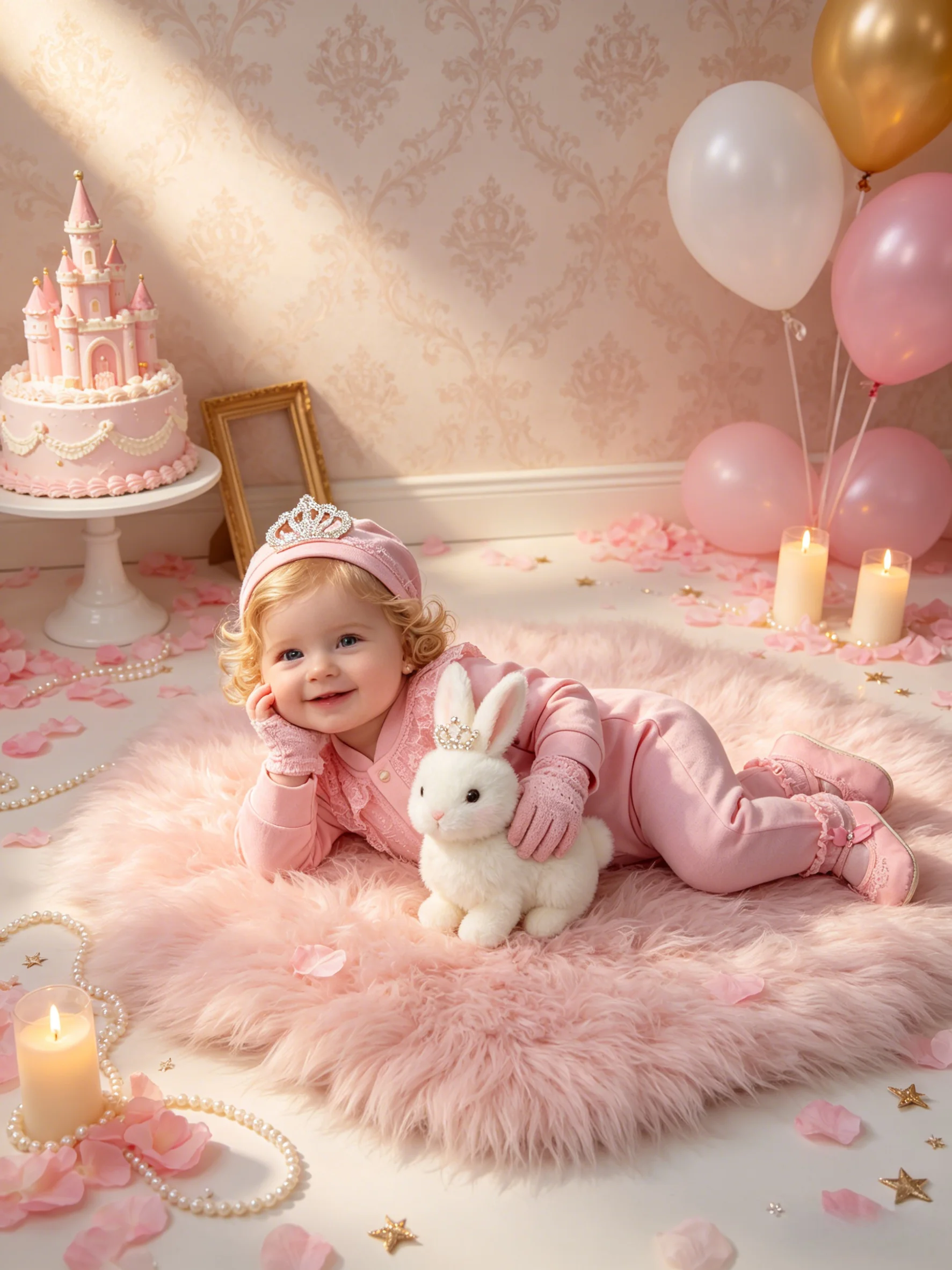 set-di-6-pezzi-per-neonata-dollbling-in-cotone-delicato-sulla-pelle-adorabile-set-rosa-con-body-in-pizzo-cappellino-a-corona-guanti-e-scarpine