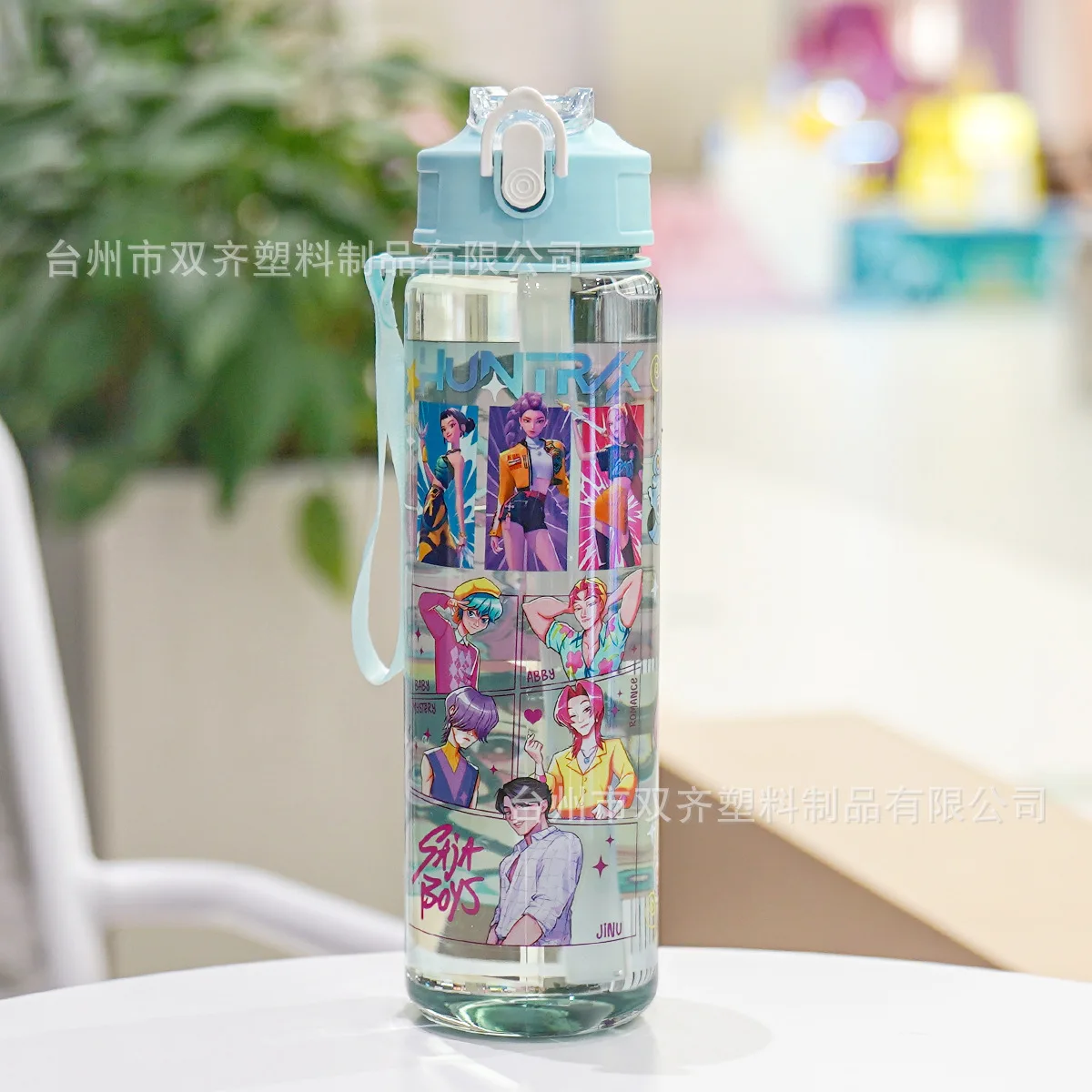 Heißer Verkauf: 700ml Trinkbecher aus Kunststoff mit Cartoon-Print | Rumi Mira Zoey Jinu Celine | Tragbarer Outdoor-Strohhalmbecher für Kinder, grenzüberschreitend