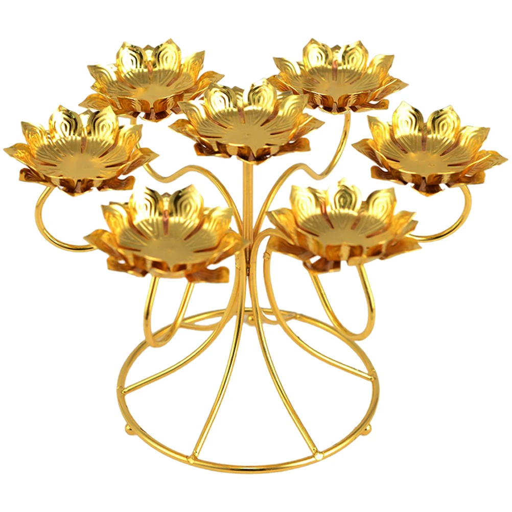 

Lotus Shaped Holder Heat Resistant Alloy Metal Tealight Candlestick Decorative Vintage Style Tabletop Holders