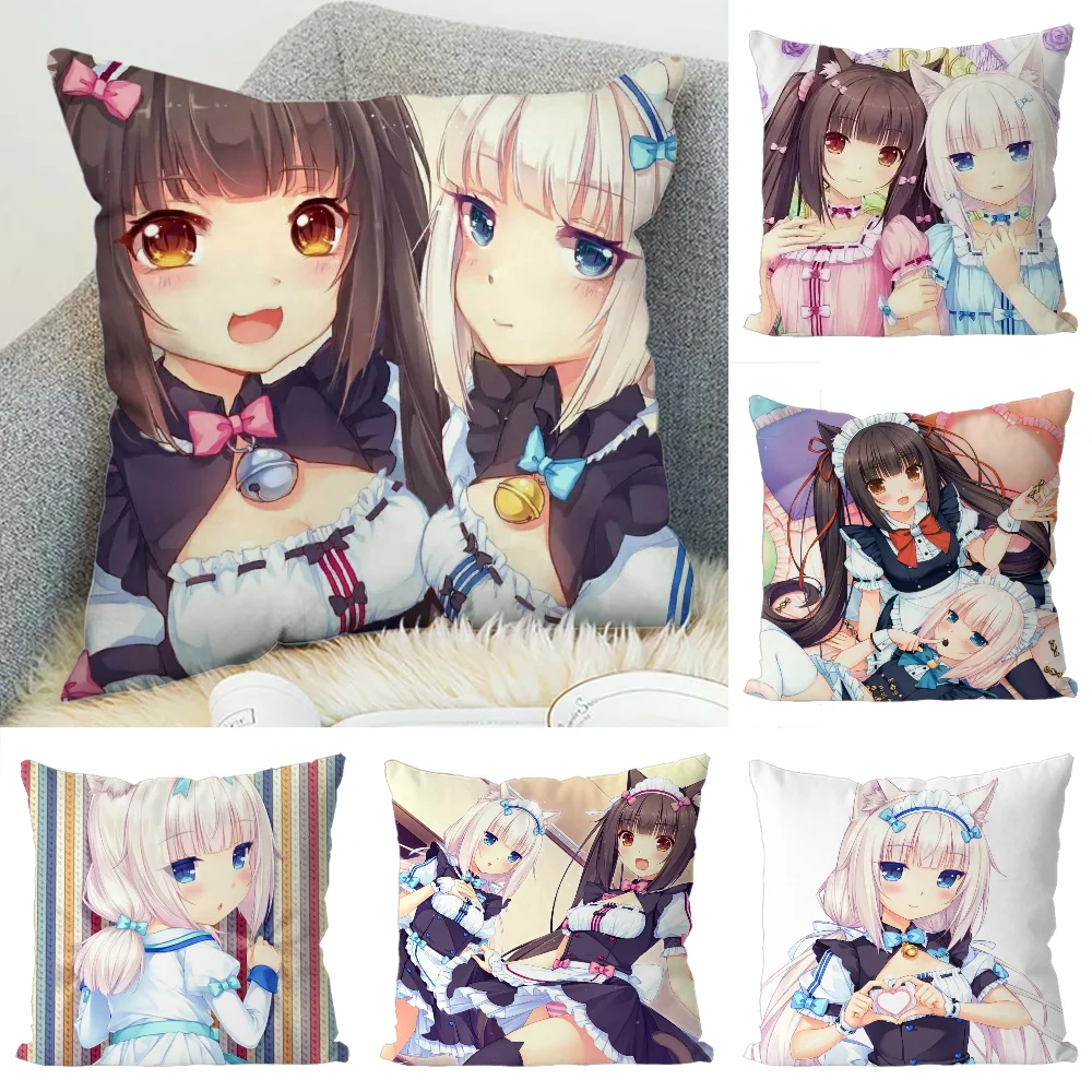 

NekoPara Pillow Case Luxury Double-sided For Car Pillows 45x45 Cushions Cover Home And Decoration Sofa Pillowcase 50x50