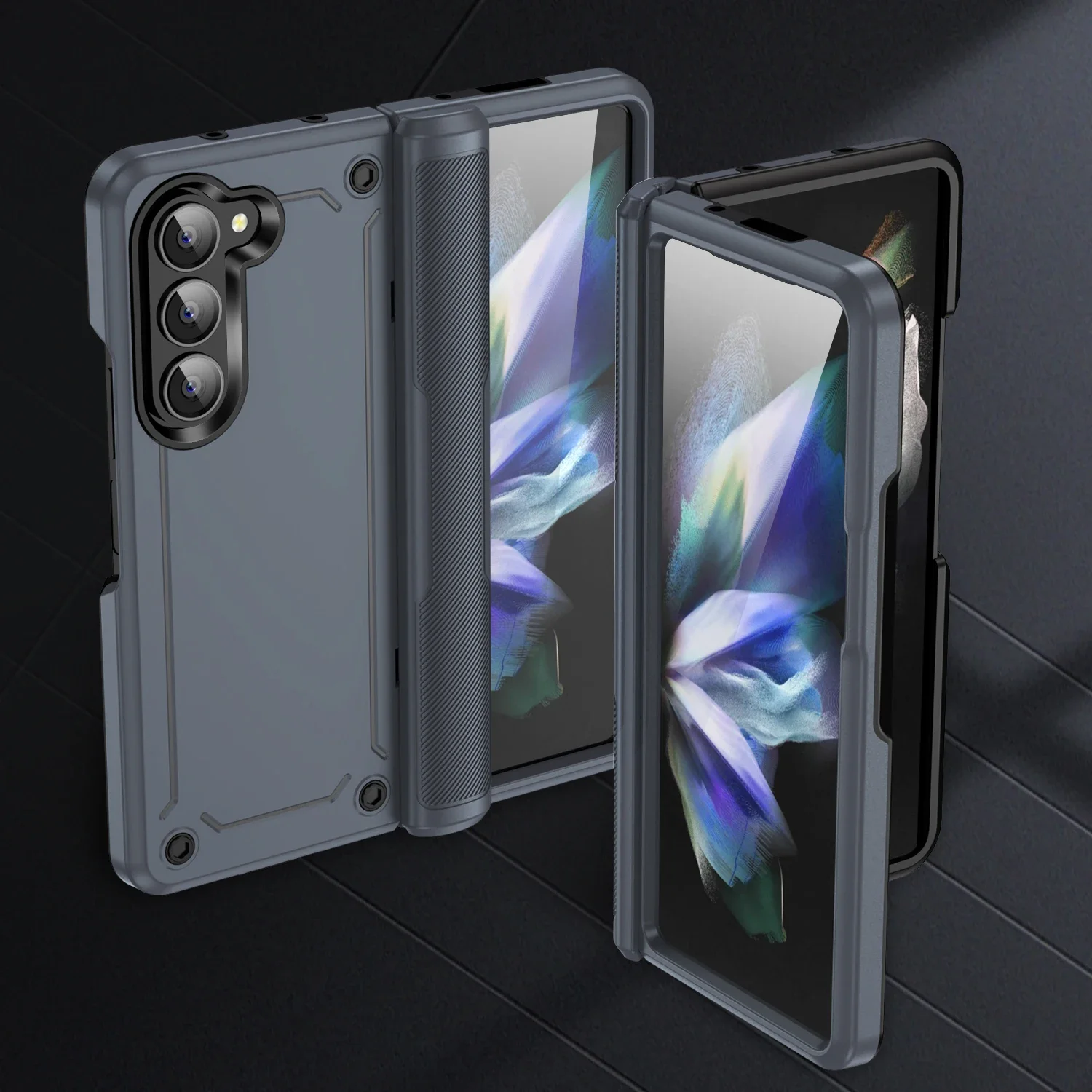 Anti-Sweat Cover Case for Samsung Galaxy Z Fold 6 5 fold6 Fold5 Zfold5 Dual Layer Folding Covers for Samsung Z Fold 5 Phone Bag