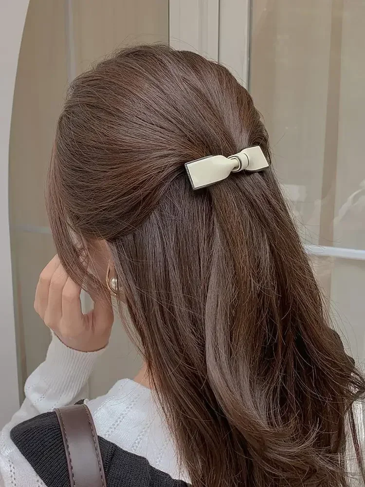 Simple and Elegant Bow Knot Cute Korean Hairpin Women\'s and Girls\' Side Clip with Accessories Headwear New Jewelry 2024