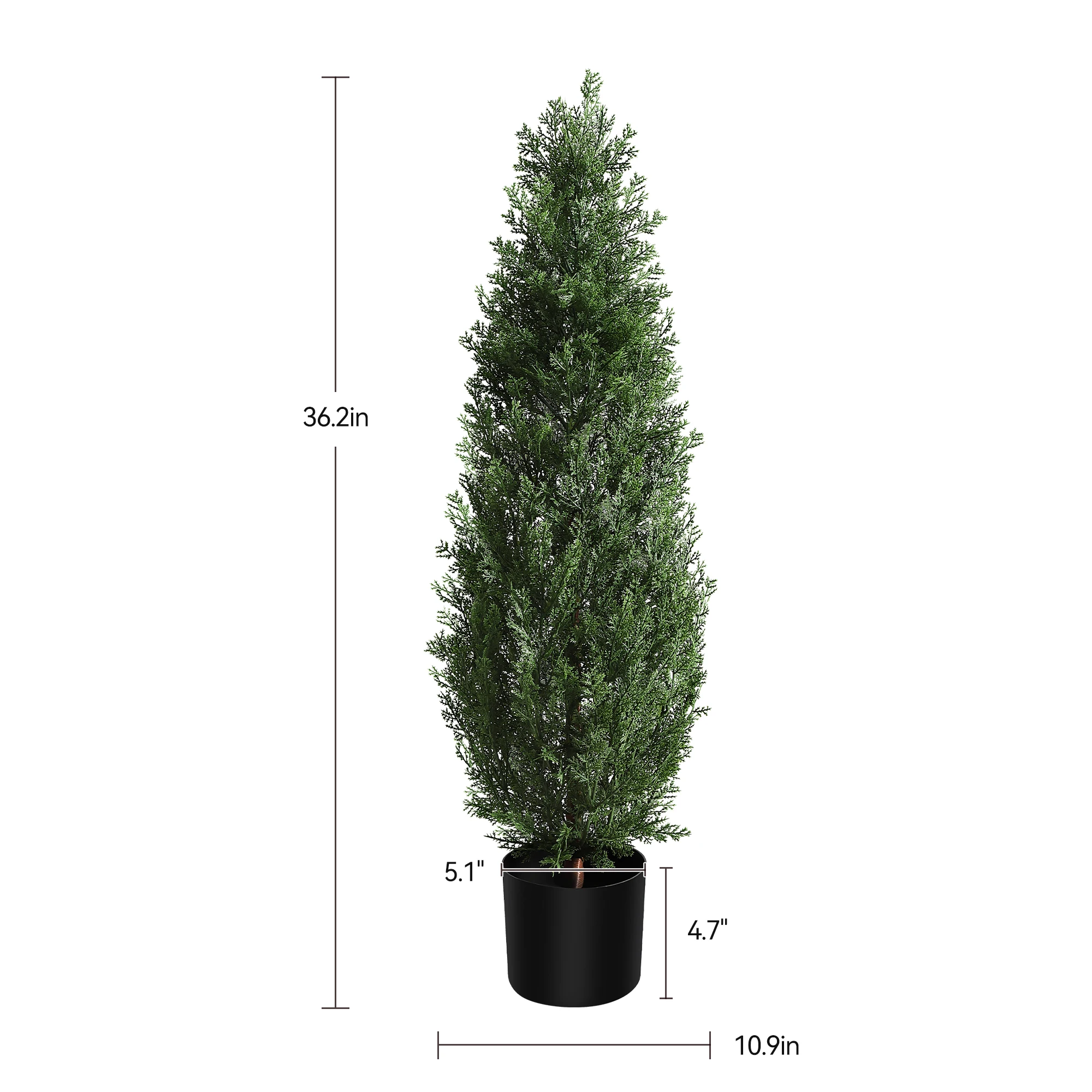 Artificial Topiary Tree 2Set,3ft Artificial Cedar Topiary Trees Artificial Topiary Boxwood Tree, Faux Shrub UV Protection Decor