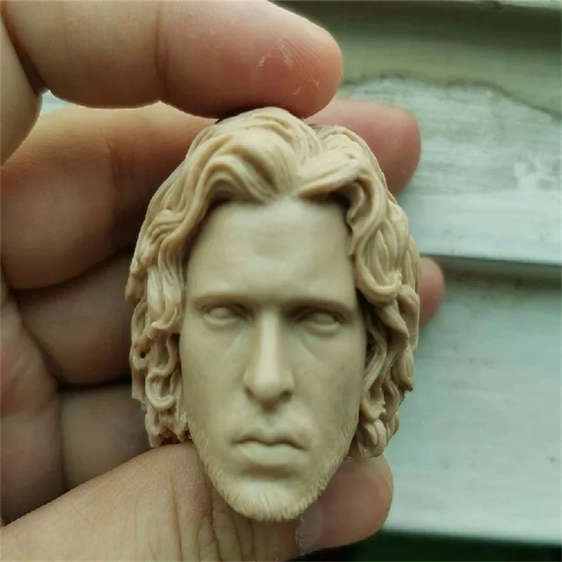 

1/6 Male Soldier Jon The Snows Unpainted Head Carving Model Accessories High Quality Fit 12'' Action Figure Body In Stock