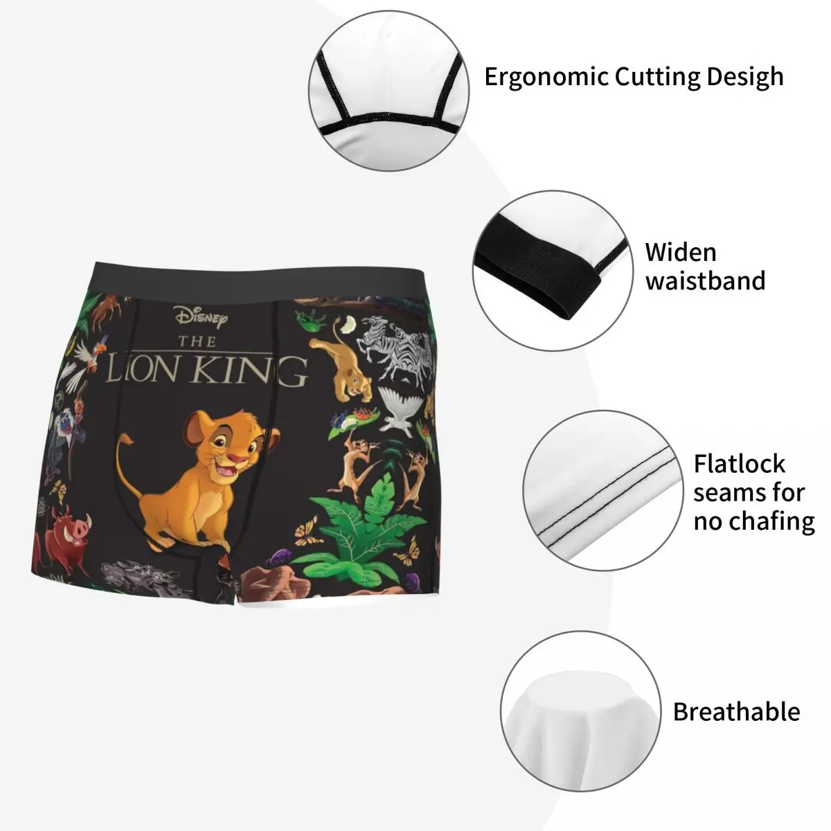 Ropa interior personalizada del Rey León Simba Cub estampado masculino Hakuna Matata calzoncillos Boxer de dibujos animados pantalones cortos bragas calzoncillos suaves