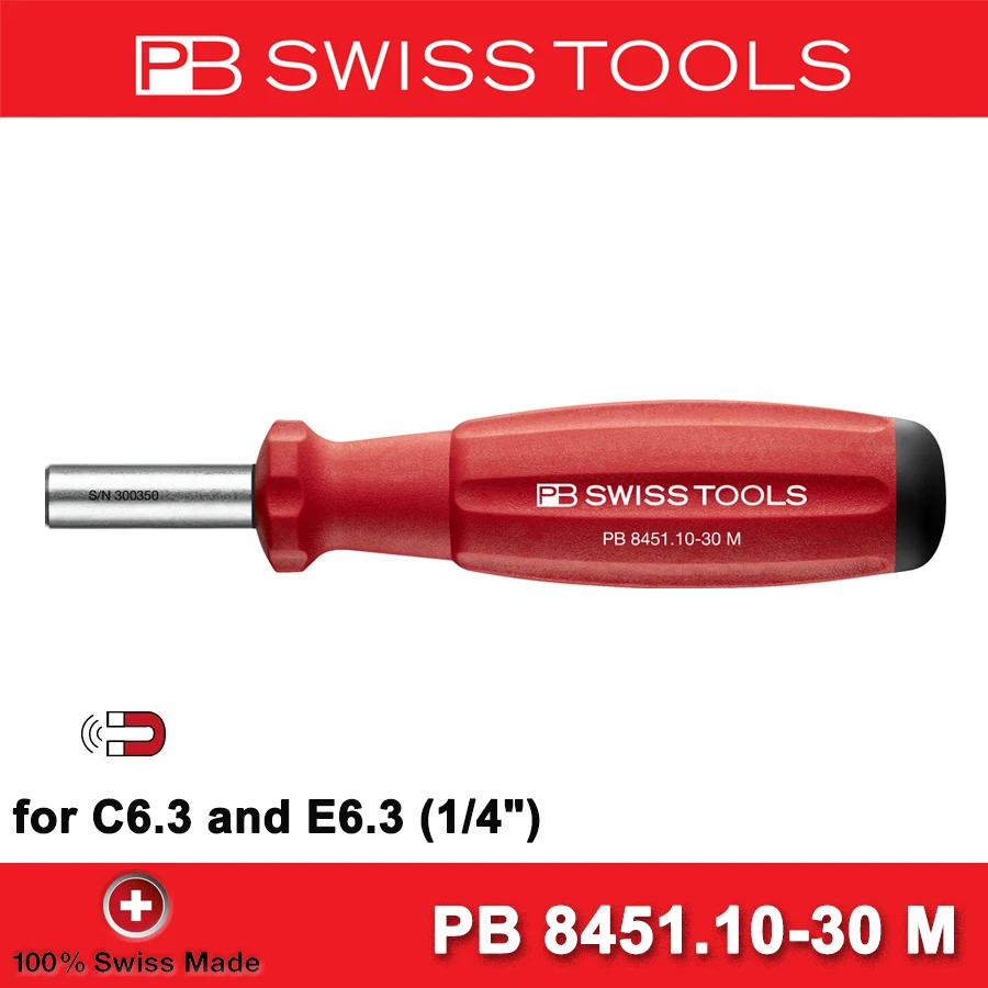 PB SWISS TOOLS Swiss Grip Universal Bit Holder 135 mm Magnetic Screwdriver Handle PB 8451.10-30 M