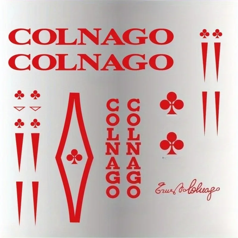 مجموعة ملصقات دراجة Colnago مجموعة واحدة، شعارات وتصاميم متنوعة لتخصيص الدراجة، مثالية لعشاق ركوب الدراجات