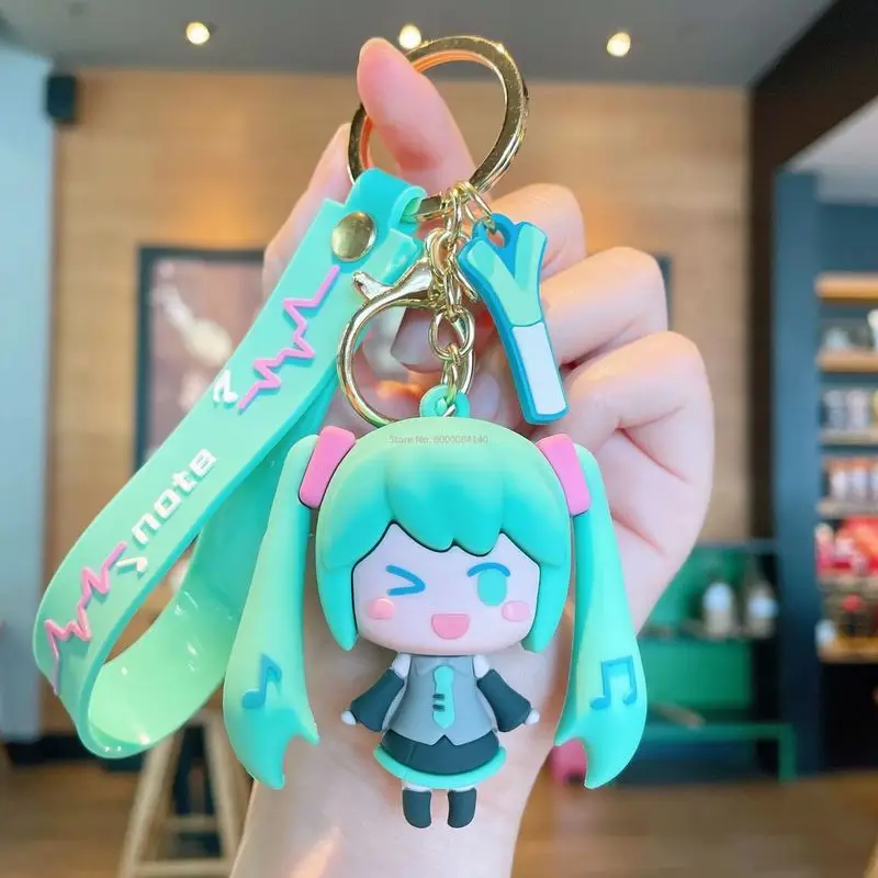 Porte-clés Anime Hatsune Ku, figurine Kawaii, modèle de dessin animé en PVC, ornements de clé, pendentif mignon, sac de voiture au beurre, cadeau d'anniversaire, nouveau, 6cm