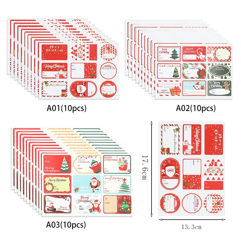 10 sztuk wesołych świąt naklejki prezenty pakowanie pieczęć etykiety nazwa prezentów Tag naklejki Navidad nowy rok 2025 dekoracje świąteczne