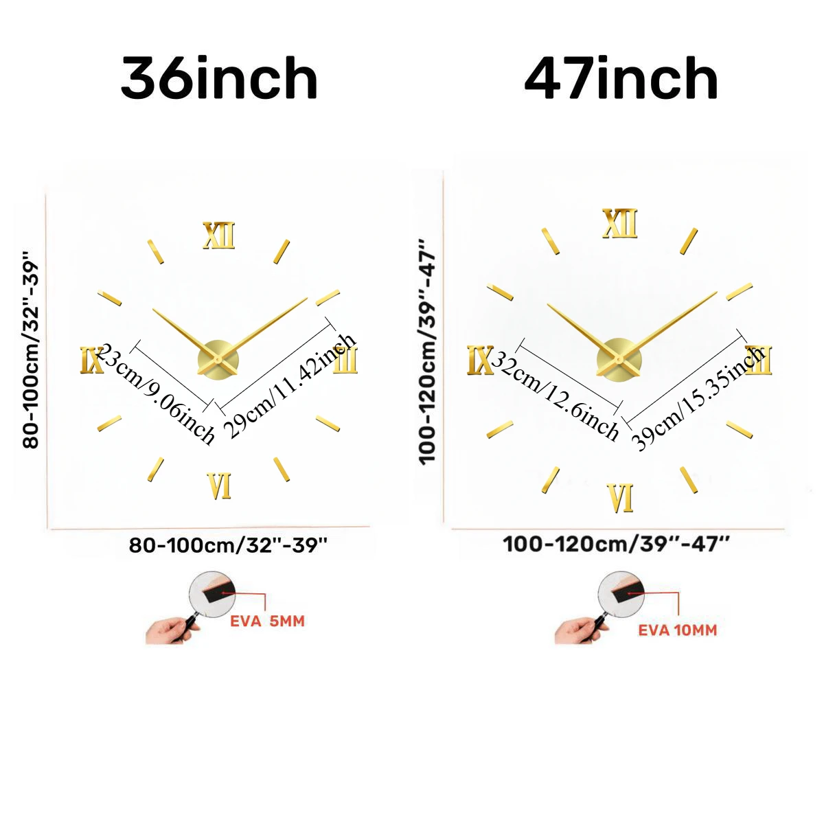 New Modern Design Large Wall Clock 3D DIY Quartz Clocks Fashion Watches Acrylic Mirror Stickers Living Room Home Decor Horloge