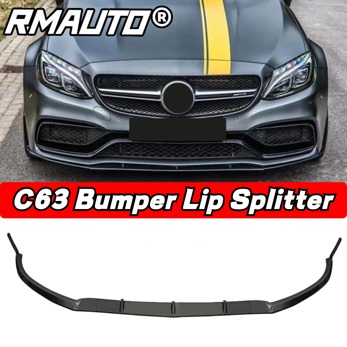 

C63 Bumper Lip AMG Car Front Bumper Lip Splitter Spoiler Diffuser Body Kit For Mercedes Benz C63 AMG 2014-2018 Car Accessories