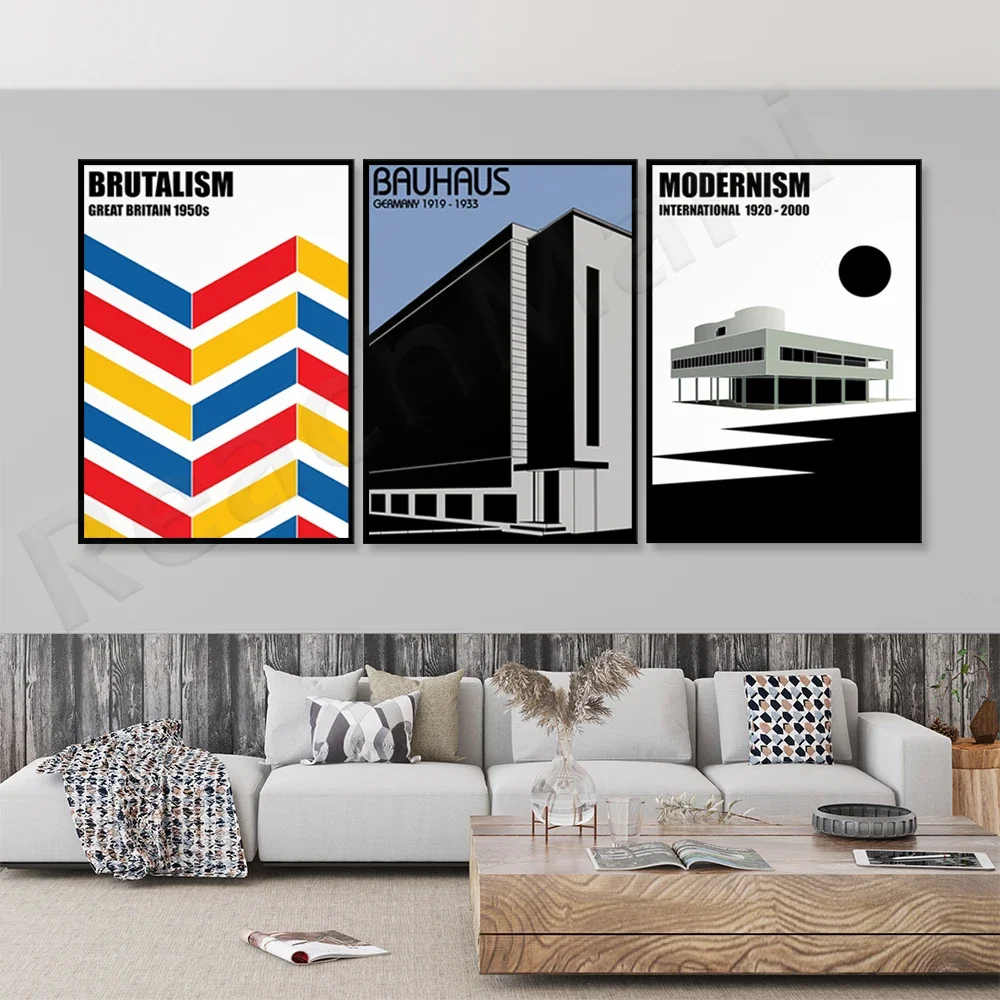 Brutalist Architecture Prints, Architecture Poster Pack, Bauhaus - Modernism - Brutalism - Printable Wall Art