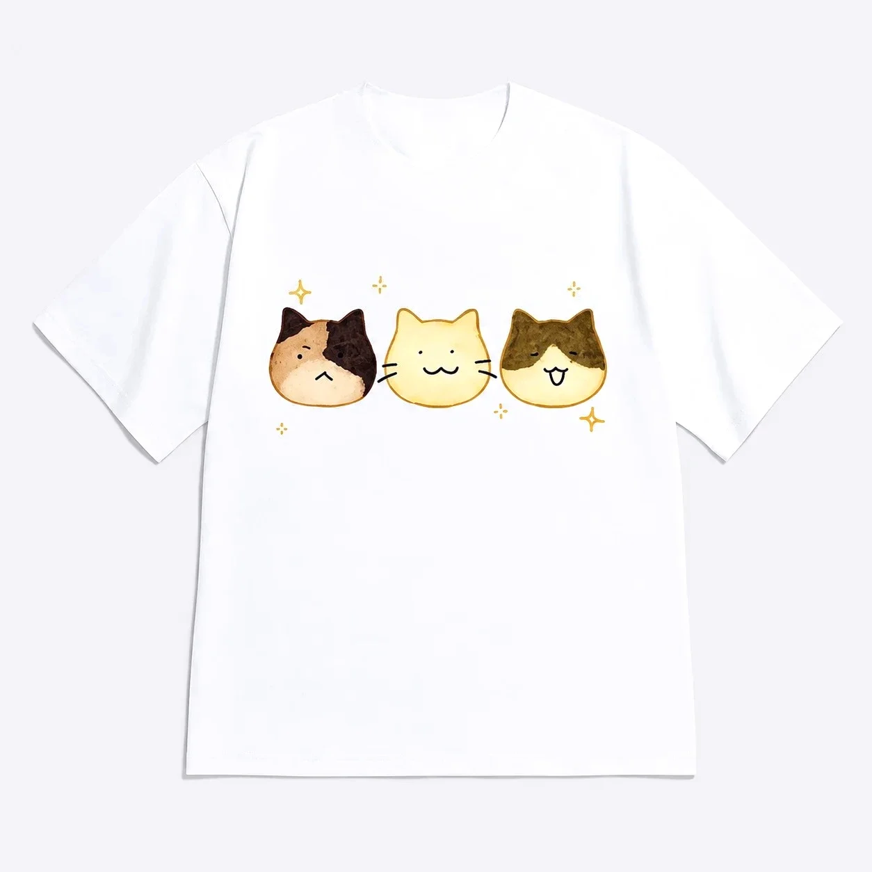 Korean Style Creative Hand-drawn Print Women's Clothing Casual Daily Streetwear T-shirt Unisex Casual Summer Aesthetic Clothes