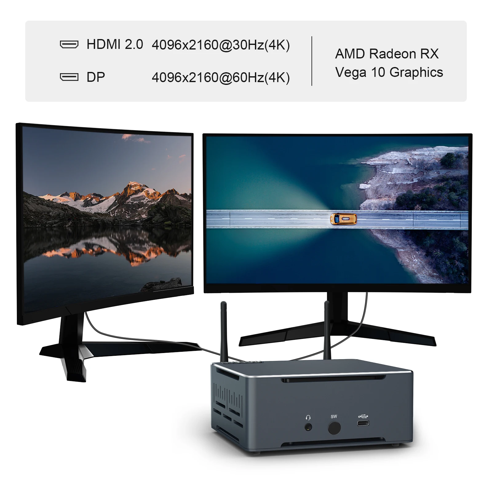 HYSTOU 32G DDR4 Mesa AMD R-yzen 5/7 3750H 4k Display Gamer Suporte Win 10/11 HD-MI Gaming Mini PC Computador Desktop