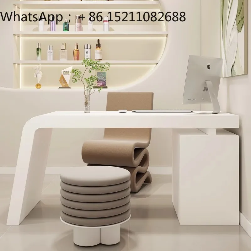 LLY beauty salon office negotiation table light luxury baking paint simple modern company front desk