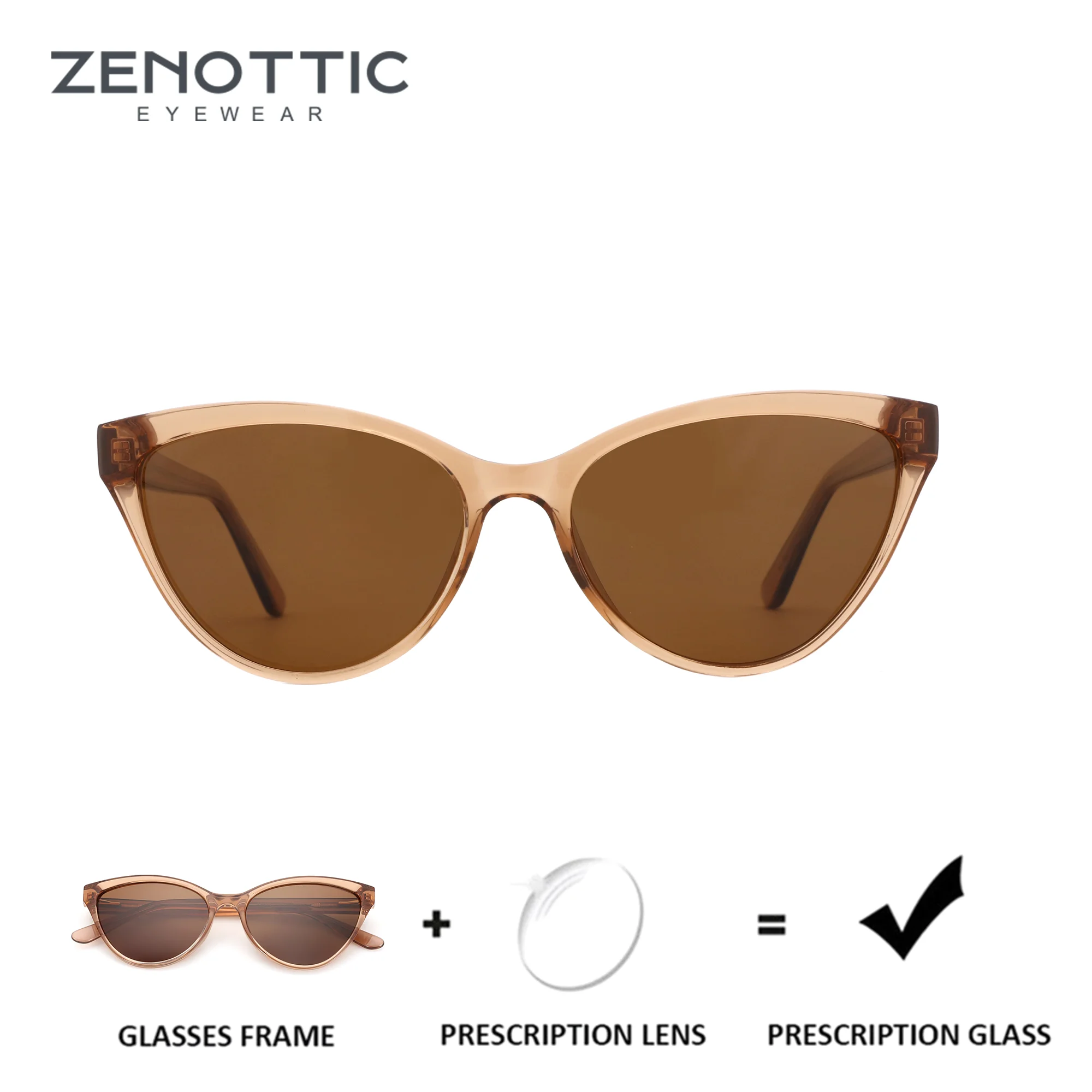 

Солнцезащитные очки ZENOTTIC ручной работы из ацетата в форме кошачьего глаза, с диоптриями, для женщин, поляризационные, с защитой от УФ400, прогрессивные, оптические