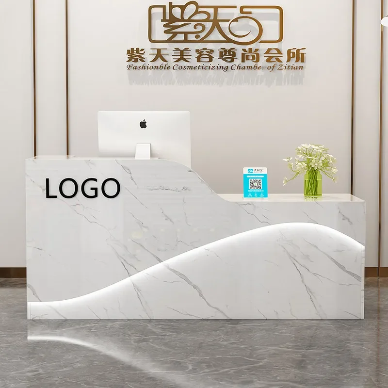 Bar checkout page Beauty salon Shop counter Simple modern Bar table Baking paint Commercial company Reception desk