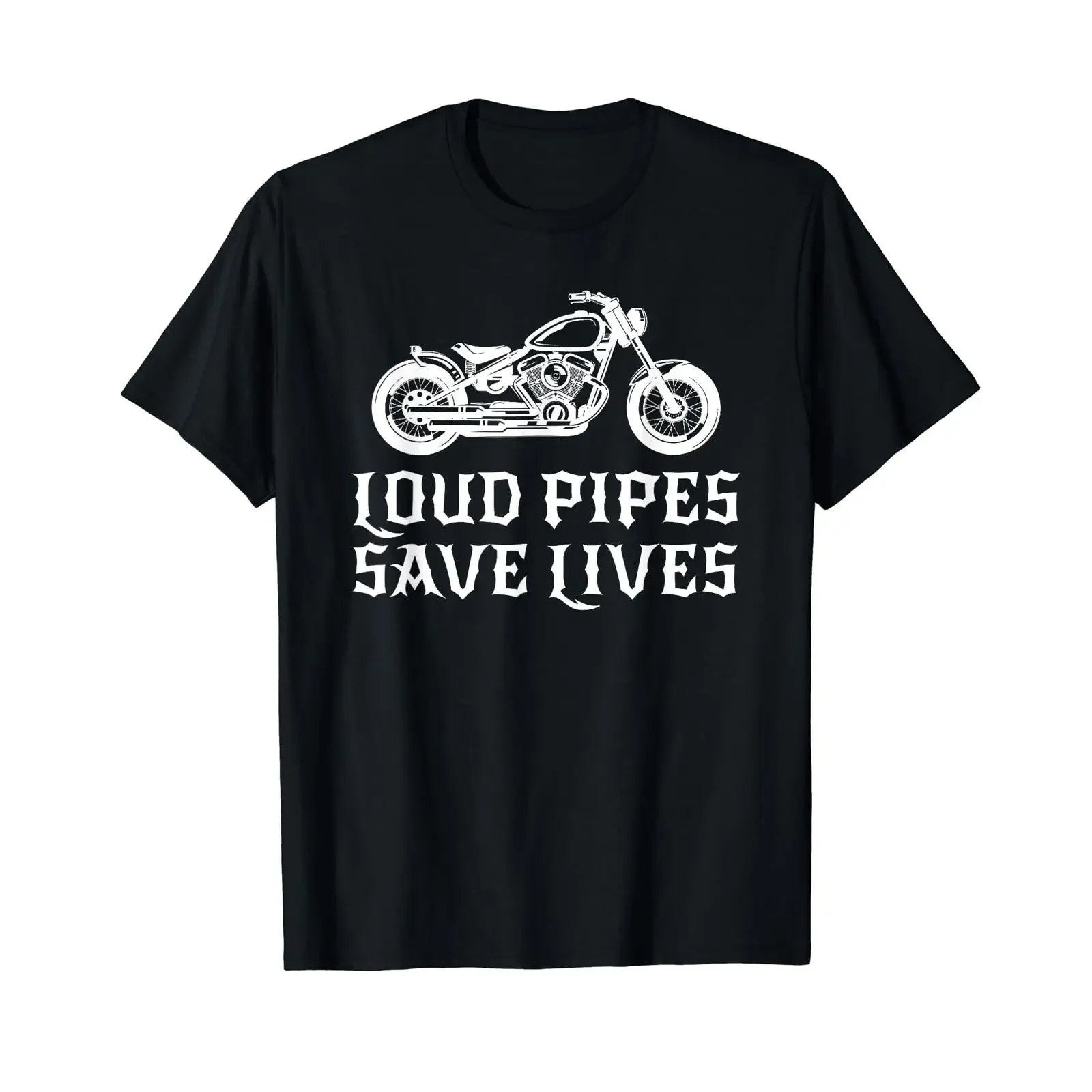 Loud Pipes Save Lives T Shirt Bike Motorcycle Riding  vintage Washed designer clothes streetwear homme fashion Versatile Casual