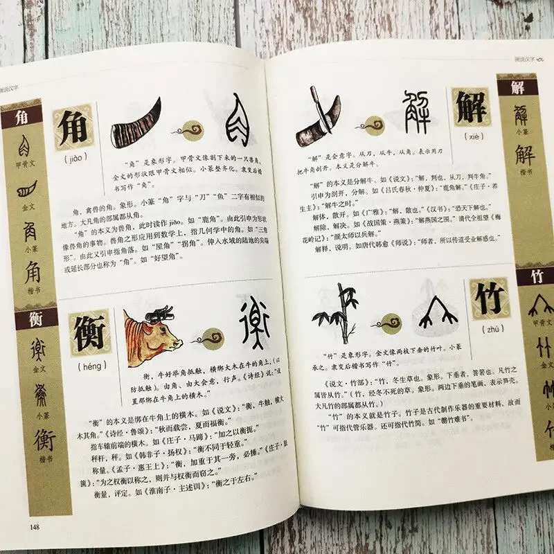 Disegnare e dire caratteri cinesi 1000 Shuowen Jiezi analisi dettagliata dei libri di apprendimento del testo