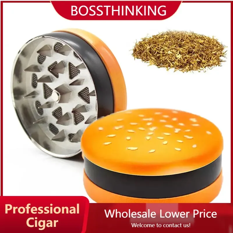 

3 Layers Tobacco Herb Grinder Creative Burger Shape Zinc Alloy Smoke Grinder Crushed Spices Smoke Crusher Smoke Accessories