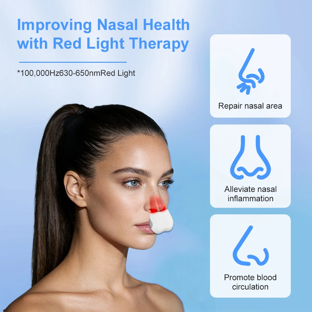 Nasal Phototherapy Red Light Infrared Intelligent Therapy Chronic Rhinitis Itchy Runny Nose Cure Hay Fever Treatment Device
