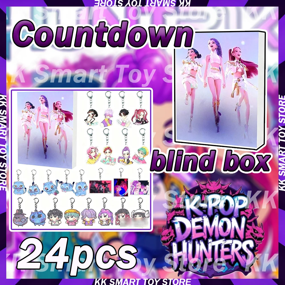 

Новый рождественский специальный 24 шт. Kpop Demon Hunter обратный отсчет Адвент-календарь Mystery Box рюкзак акриловый брелок кулон подарки игрушки