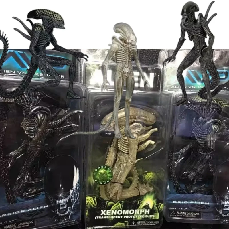 

Grid Alien Romulus Scorched Xenomorph Figure Toy Anime Aliens vs Predator Action Figure Collection Model Toy Collection Ornament