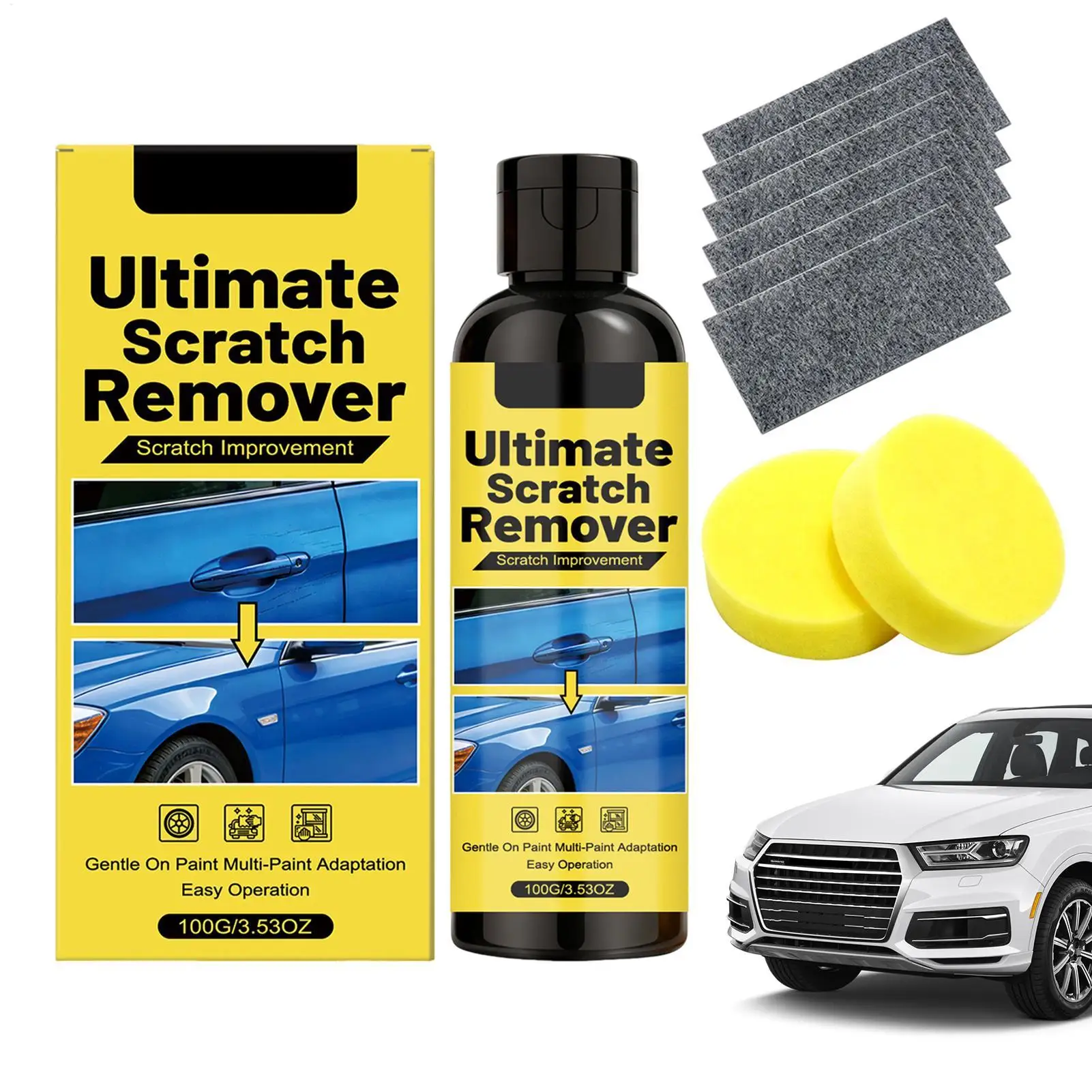 Car Scratch Repair Cream Car Wax Beauty Wax, Polishing Wax Scratch Miraclee Repair Cream Polishing Wax With Sponges/Nanocloth