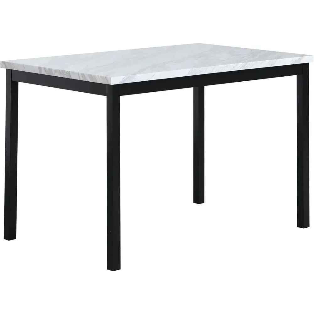 #For Noyes Metal Dining Table With Laminated Faux Marble Top,28.50 X 45.00X30.0…