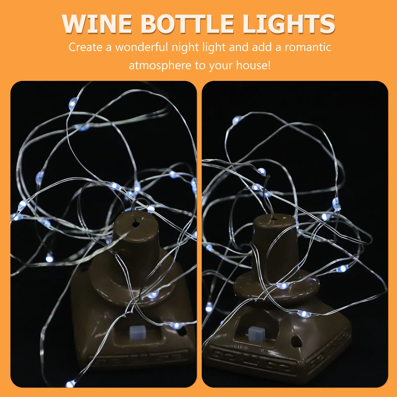 زجاجة النبيذ أضواء الفلين 20 المصابيح سلسلة أضواء البلاستيك DIY بها بنفسك شكل شرفة درابزين سياج ديكور احتفالي ضوء مقاوم للماء #5