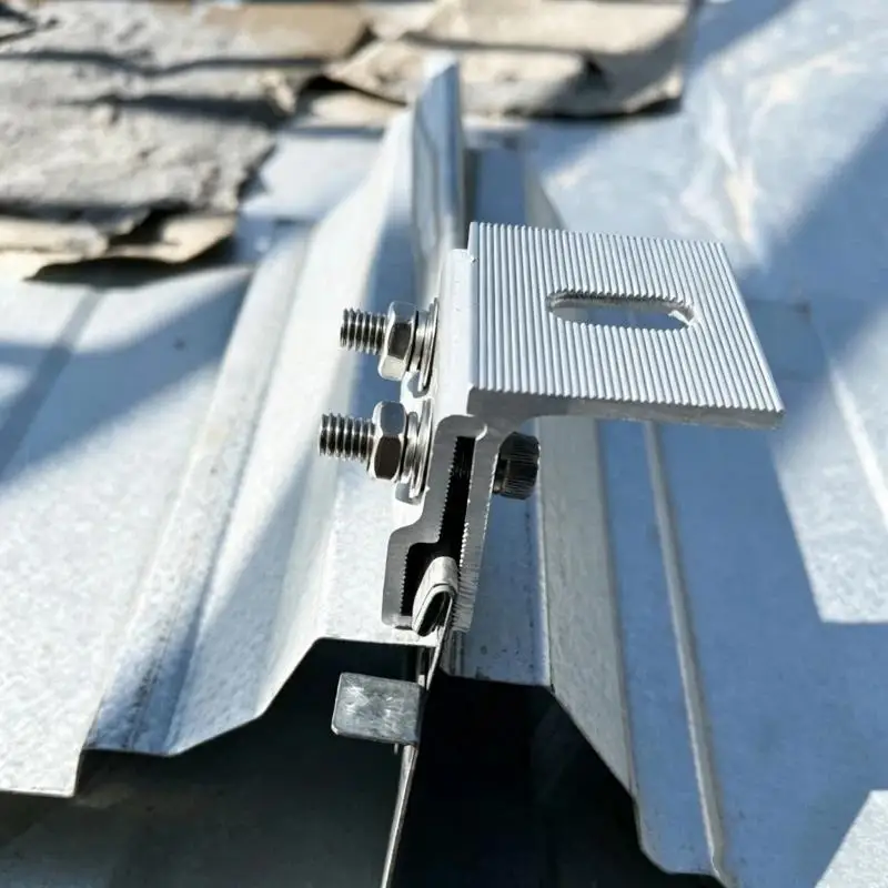 1 Set Aluminum Solar Panel Mounting Clamp Rust Resistant Stainless Steel Bolts for RV Van Off Grid Solar Power System