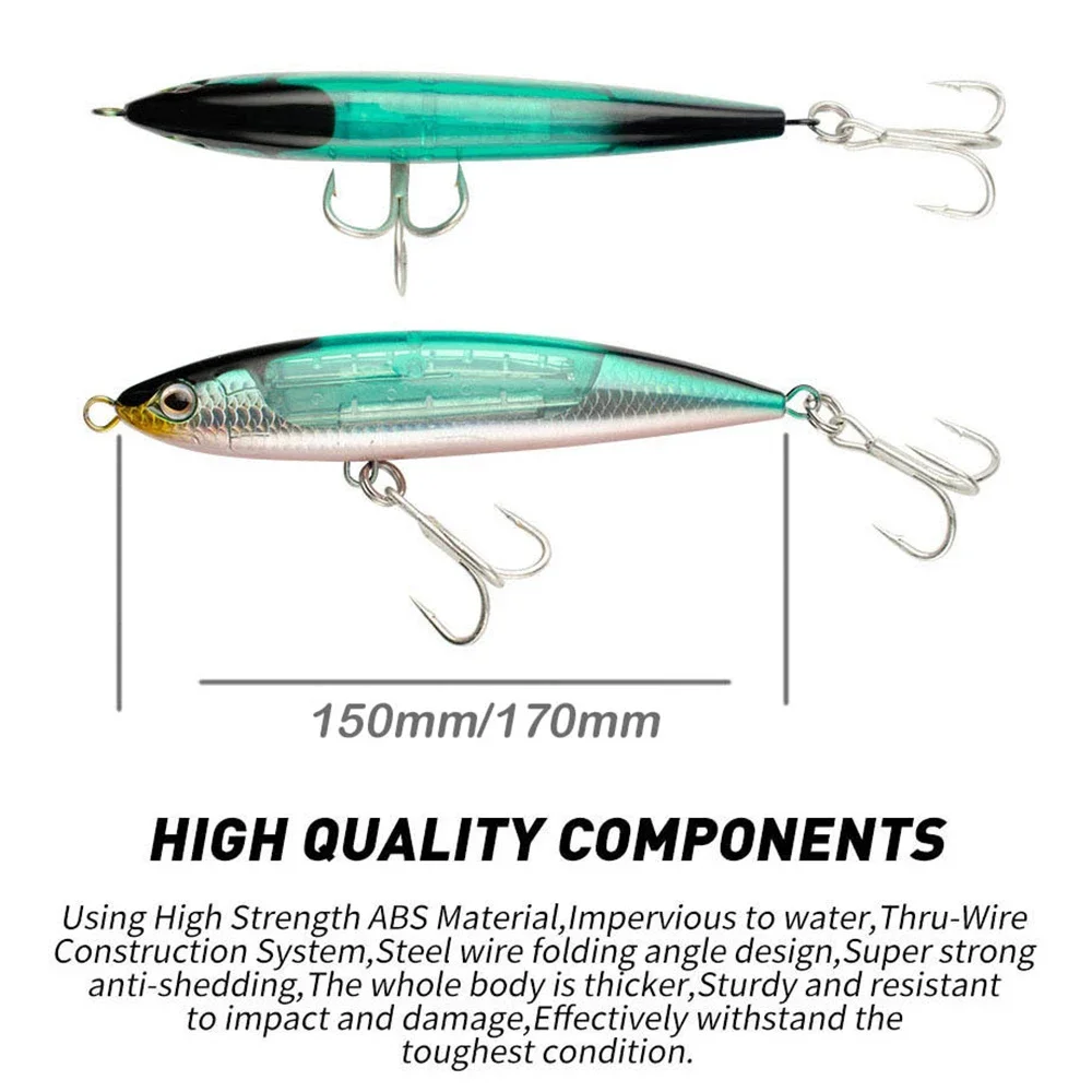Señuelo lápiz topwater flotante para trolling de atún, pez vela y GT - imagen 3