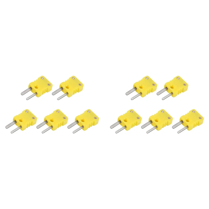 B84B-2X Mini Type K Thermocouple Connector Male Plug Adapter High Temperature 120℃ (248℉) For Thermocouple Sensor Probes