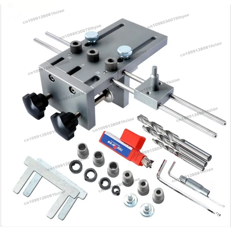 Suitable for 3-in-1 Hole Locator, Woodworking Punch, Round Wood Tenon Board, Drilling Fixture DIY Woodworking Tools