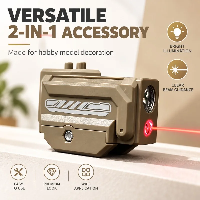 Under‑slung Ornament Torch Module, Decor Lighting Part with Red Beam, Easy Disassembly for Hobby Model Modification