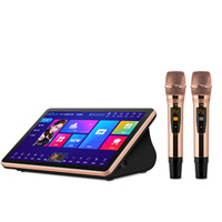 Professional 18.5-Inch Touch Screen Home Karaoke Amplifier with Wireless Microphone System for Home Parties and KTV