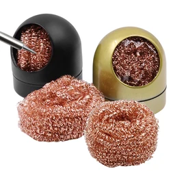 Black/Gold Welding Soldering Solder Iron Clip Cleaner Cleaning Steel with Sponge and Holder