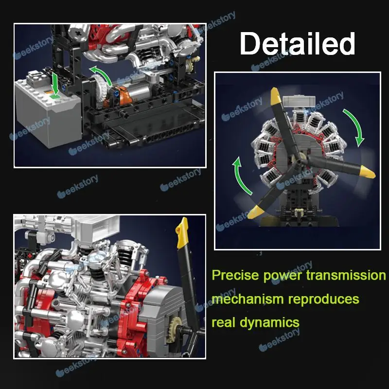 Nowy zestaw klocków konstrukcyjnych modelu silnika samolotu 1147 PCS, wyzwanie dla dorosłych 10211, kolekcjonerski ornament do samodzielnego montażu, zabawka DIY, cegły na prezent