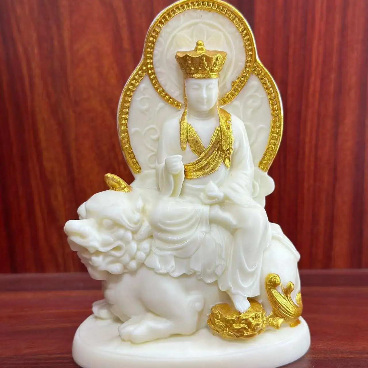 Ivory Nut Carved Ksitigarbha Buddha Statue 12*8.5*5.5cm Home Office Desktop Craft Ornament Blessing Table Display Decor
