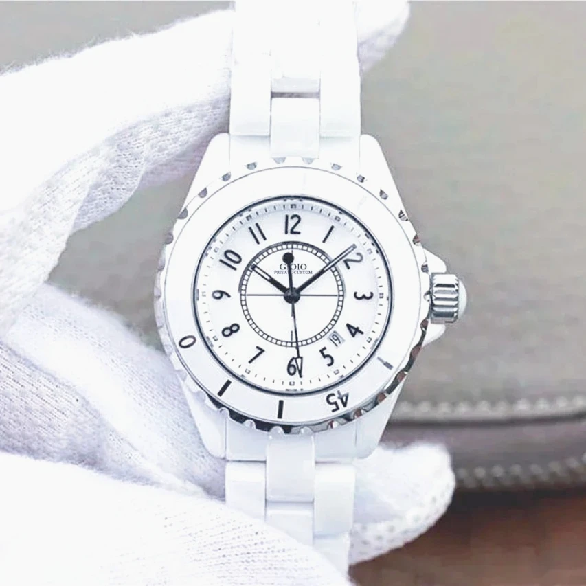Schwarz-Weiß Tönung Unisex Quarzuhren 33mm 38mm Mehrere Größen zur Auswahl Elegantes Modedesign Wasserdichte Funktion Tägliche Freizeituhren