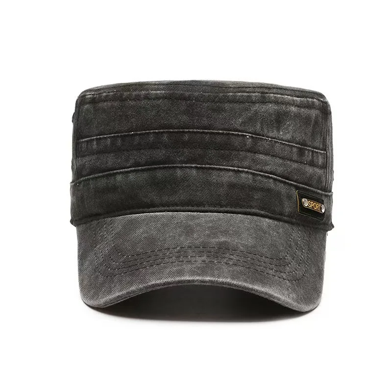 قبعة عسكرية مسطحة من القطن قابلة للغسل جديدة للربيع والصيف والخريف للرجال مقاومة للشمس #2