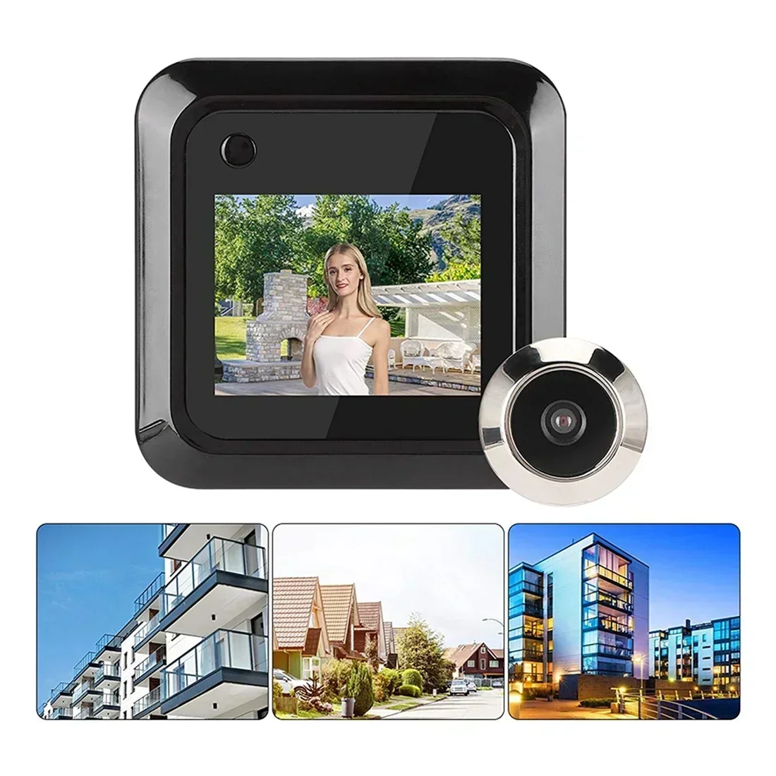 Wide-Angle Digital Peephole Camera, Door Viewer Peephole, Home Door, Apartamento Entrada Door Video, 2.4 "LCD