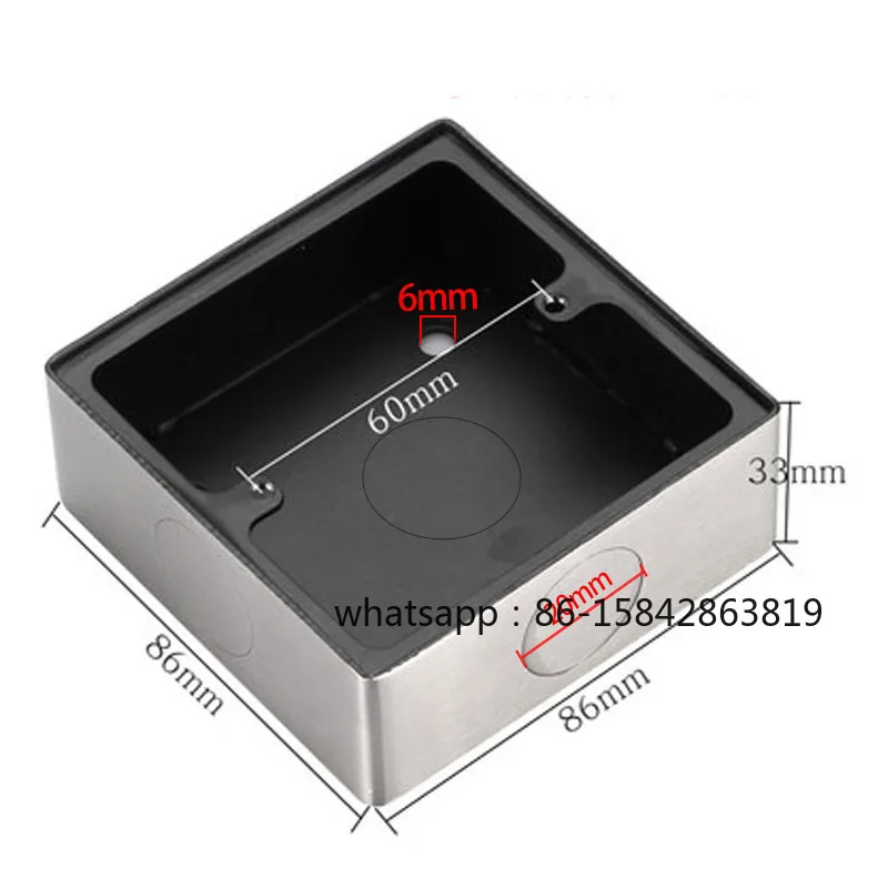 Type 86 Surface Mount Universal Wall Switch Junction Box Stainless Steel Panel Button Metal Box 20mm Hole