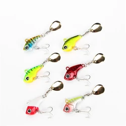 1pcs Metal Rotating Vibration Fishing Bait 6g10g14g20g Vib Spinner Spoon Lures Jigs Trout Winter Fishing Hard Baits Tackle Pesca