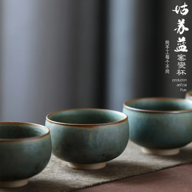 ★Jingdezhen Handmade Drawing Master Cup Jingdezhen Gusu Blue Cup Jianzhan Gift Box Chinese Retro Tea Cup