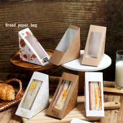 Sandwich Packaging Box Thickened Window Sandwich Paper Box Disposable DIY Baked Takeaway Boxes