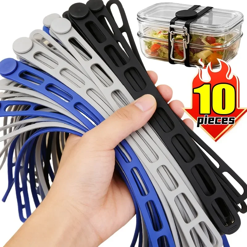 54cm Reusable Silicone Elastic Band Lid Straps for Pot Lid Holder Lunch Box Strap Elastic Bands Outdoor Tableware Storage Tools