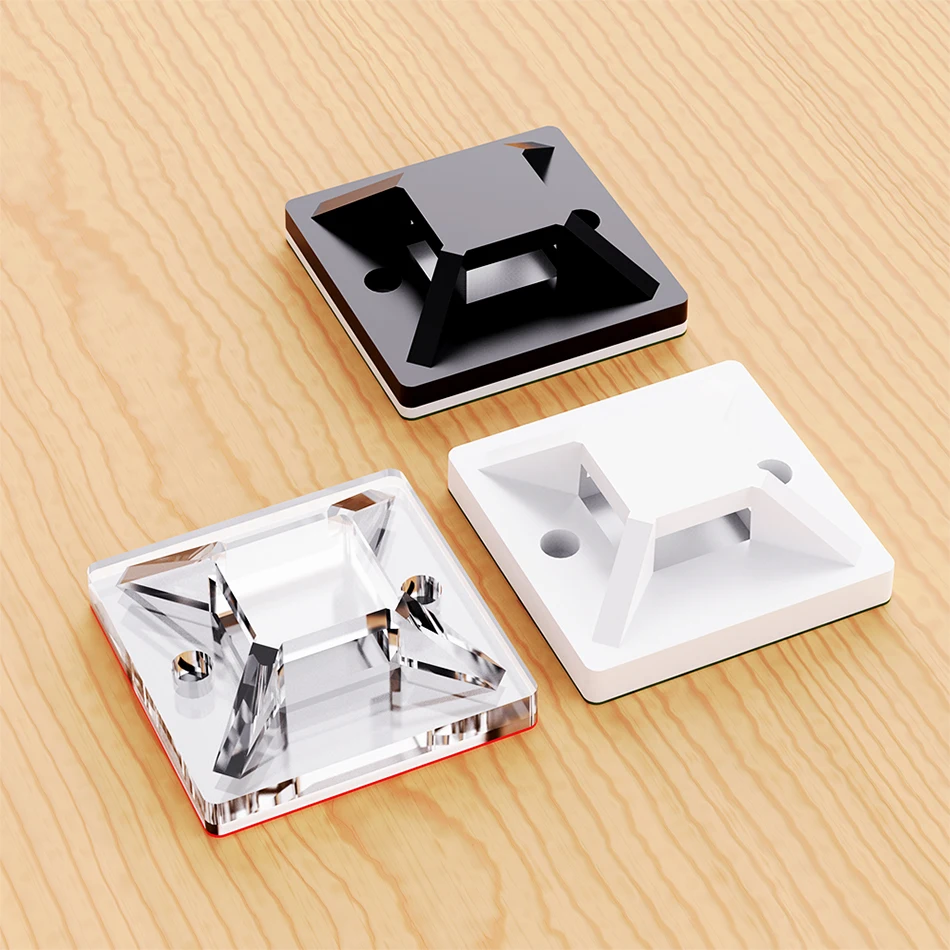 Cable Organizer 50 Pcs Self Adhesive Nylon Removable Base Cord Management Base Mount Zip Tie Mounts For Outdoor Cable Organizer