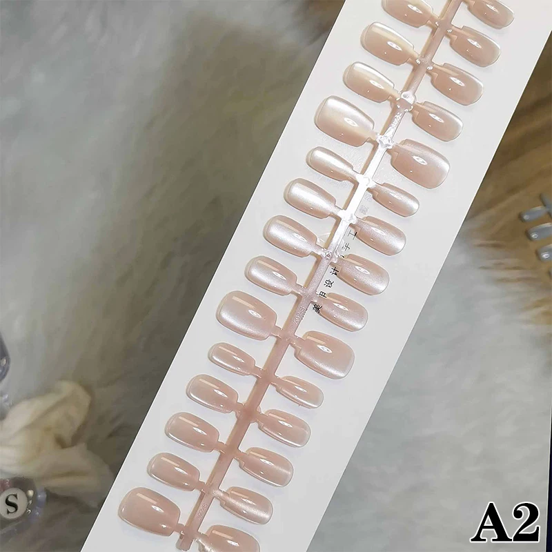 &30Pcs Different Size Short Press On Nails Cat Eyes Decoration Wearable False Nails Full Cover Nail Tips Art+..