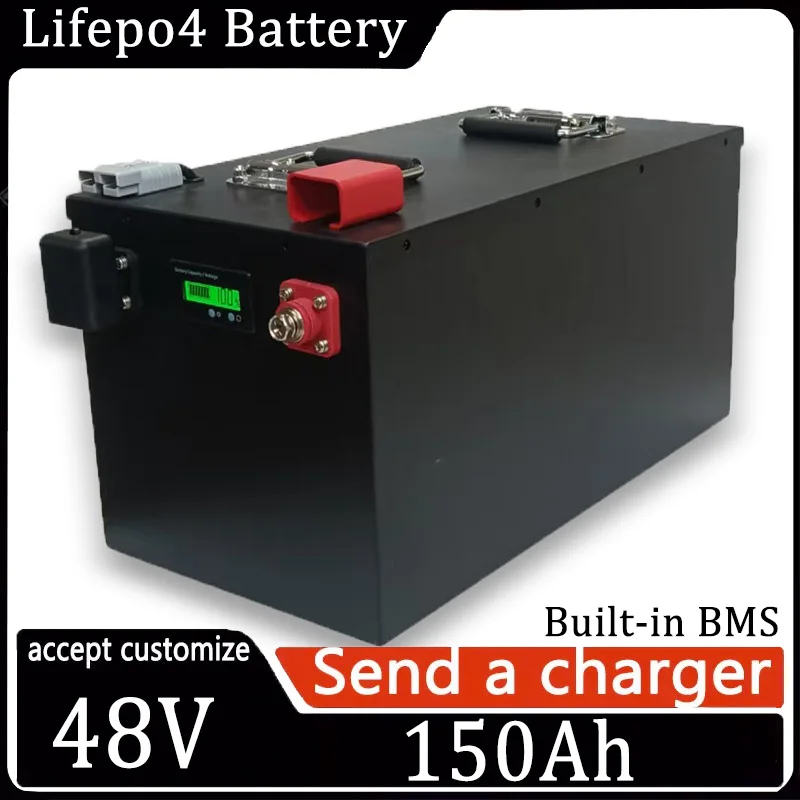 

Lifepo4 Lithium Battery Pack 24V 100Ah Bms 8S For Trolling Motor Solar System Campers Motorhome+10A Charger